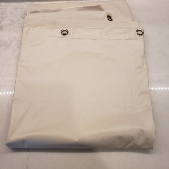 New tan/beige plastic shower curtain - Picture 3 of 3